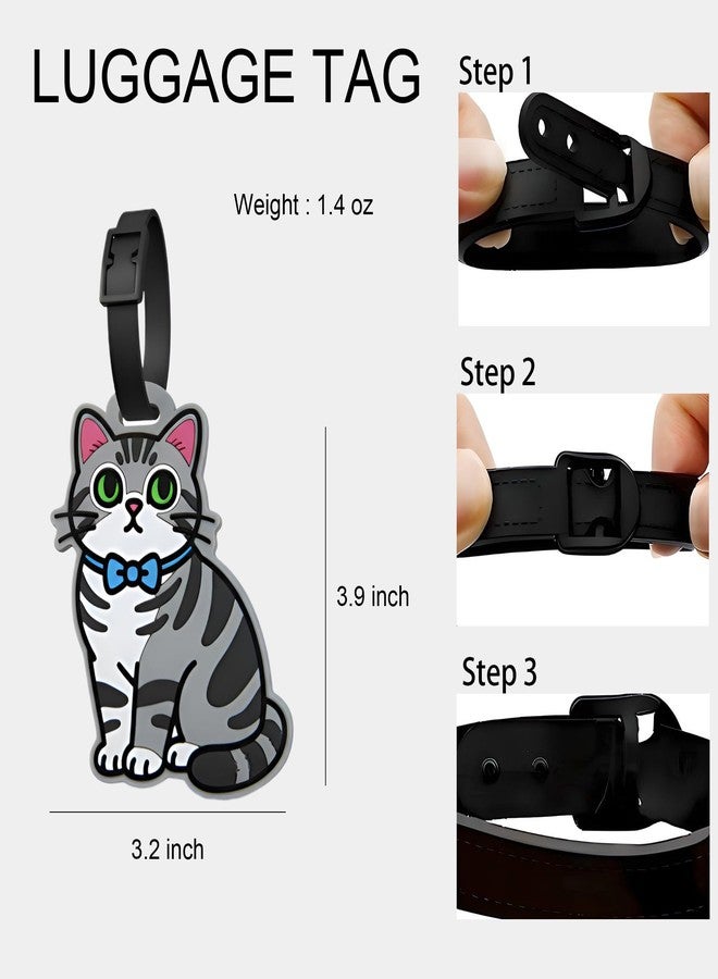 ANINIUCN Luggage Tags for Suitcases - Cute British Shorthair Cat Travel ID Tag, Soft Silicone Animal Bag Tag for Kids, Teens & Adults, Great for Backpacks, Gym Bags, School Trips, Pet Carriers & Vacations - Image 2